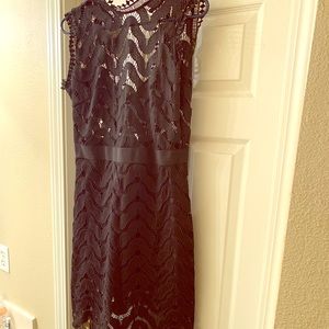 Little, black, appliqué dress